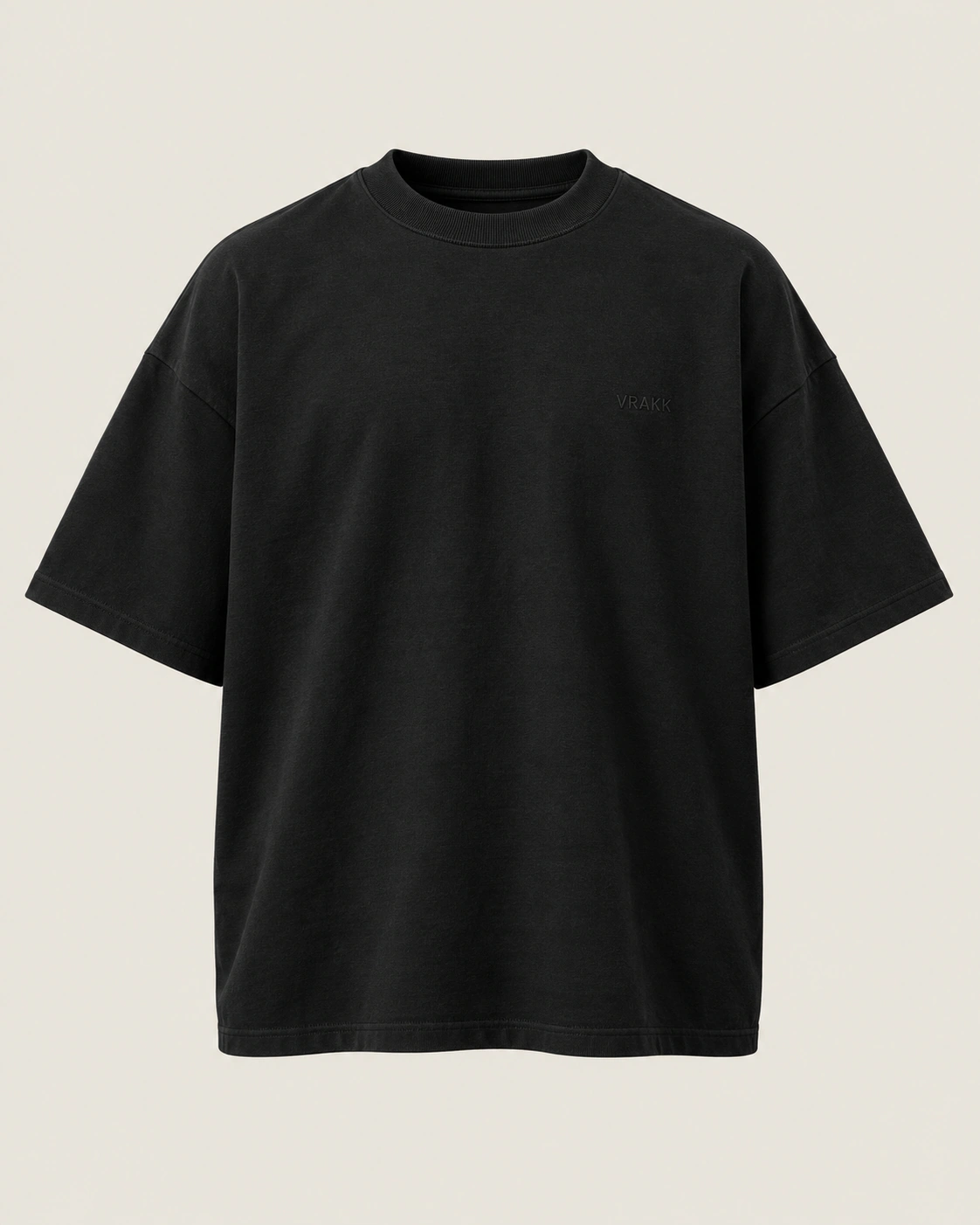 Heavyweight Box Tee in Black, front view