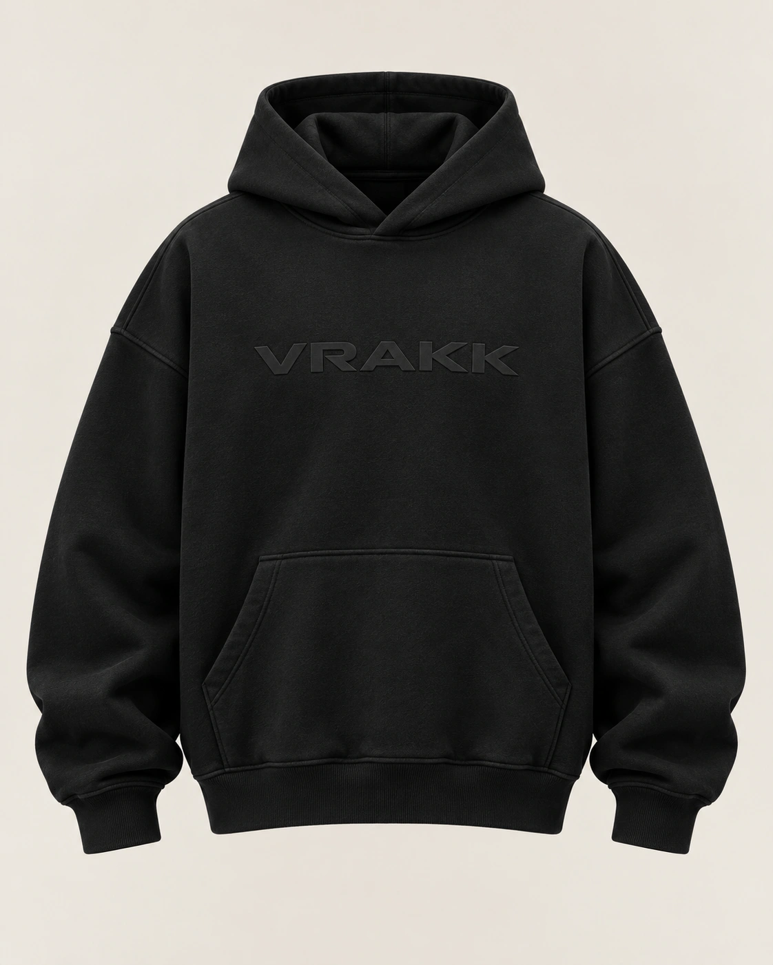 Oversized Logo Hoodie in Black, front view