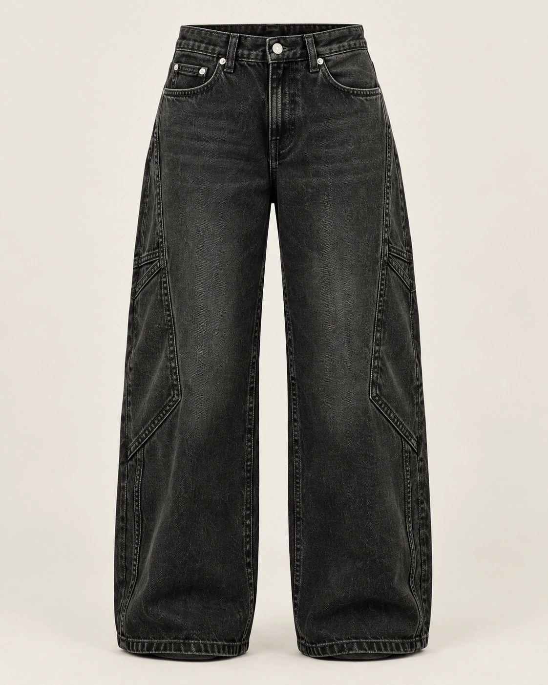 Millwork Denim in Washed Black, front view